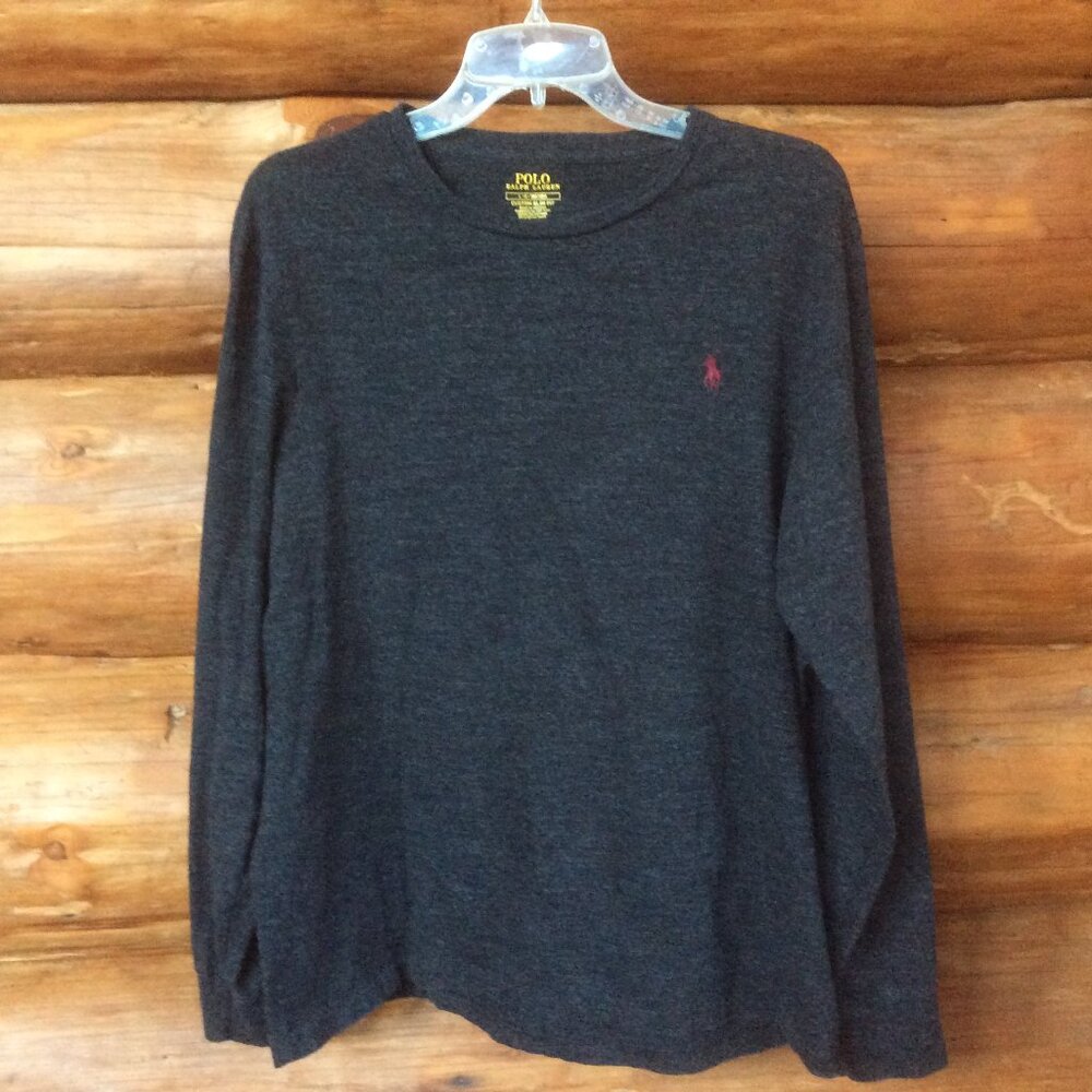Polo Ralph Lauren Grey Pony Custom Slim Fit Classic Long Sleeve Tee Large
